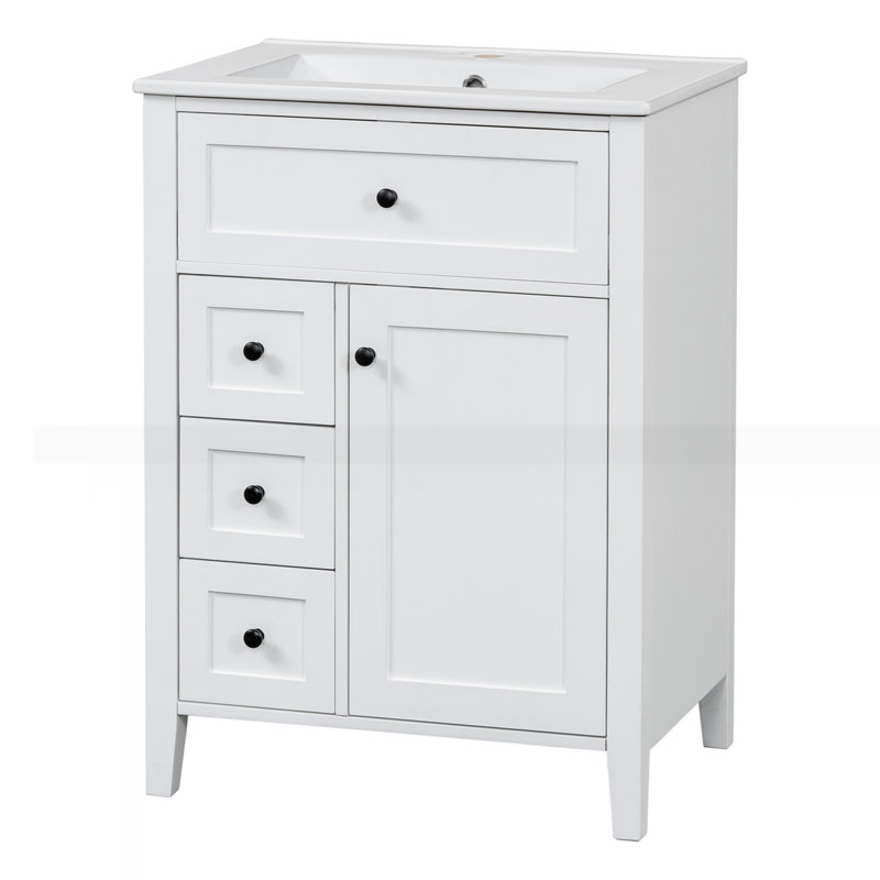 Meuble-lavabo 24 po avec lavabo, Blanc