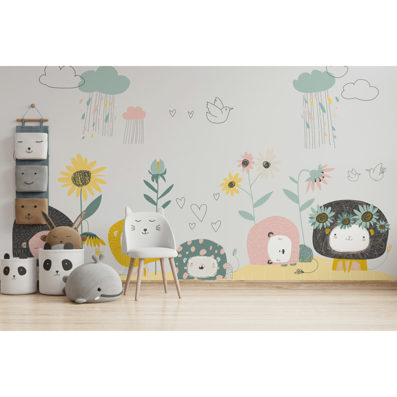 Papier peint amovible à la main, L 48,96 po x L 75 po