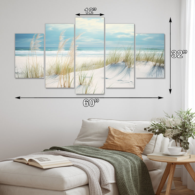 Robichaux - Plage de sable, art mural 5 pièces, H 32 po x l 60 po