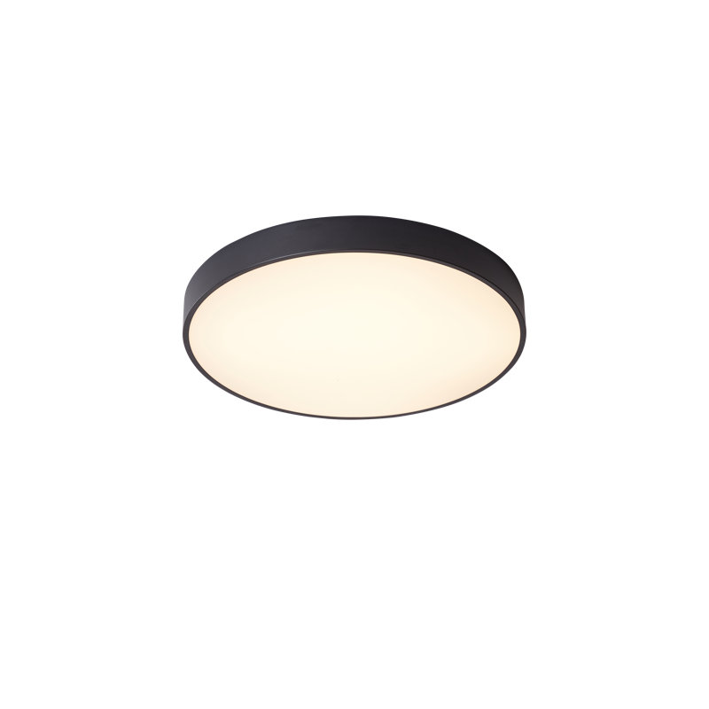 LED Flush Mount, Black, 8cm H x 60cm W x 60cm D