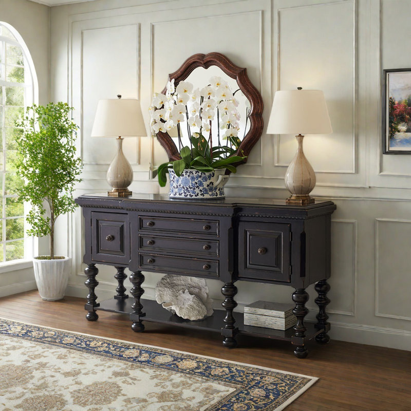 Retro Multifunctional Practical Console Table, 36.61" H x 62.99" W x 20.87" D