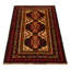 Tapis ivoire et rouge Teimani 3 pi 7 po x 6 pi 4 po