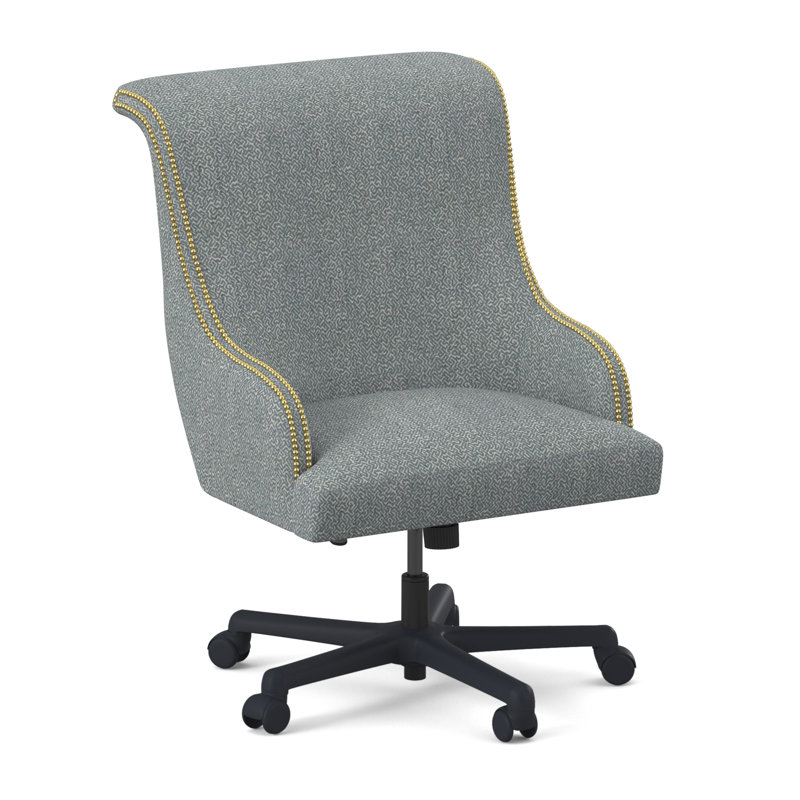 Fauteuil de direction Madison, Petit laiton poli, Maya cyan