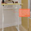 Bureau d'étude réglable adapté aux enfants et aux adultes, bureau à domicile multifonctionnel réglable en hauteur, design compact, dimensions du bureau: 60 cm x 80 cm, cadre blanc avec tablette en bois naturel-7265394-7265391
