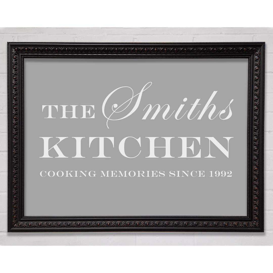 Kitchen Quote Your Family Name And Date Kitchen Lilac - Single Picture Frame Art Prints