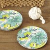 green floral plate set