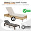 Chaise longue d'extérieur en osier avec coussins