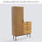 Modern Minimalist Solid Pine Rattan Single-Door Storage Wardrobe
