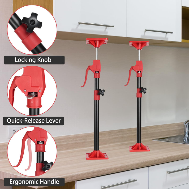 2 Pack Cabinet Jacks for Installing Cabinets,220LB Load 3rd Hand Support System