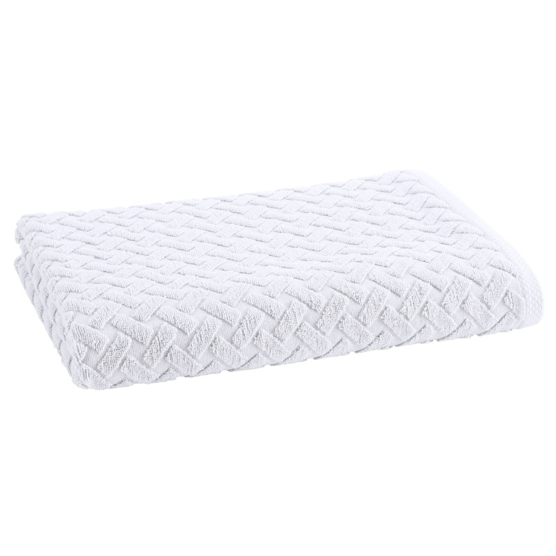 Trellis Cotton Bamboo Blend Antimicrobial Bath Sheets, White