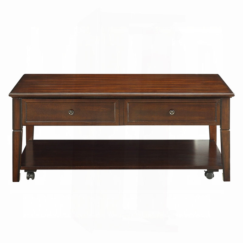 Table basse en noyer avec plateau relevable