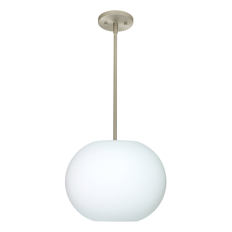 Jordo 1 - Light Single Pendant, Satin Nickel, Opal Matte, LED