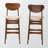 Kaitlyn Wooden Mid-Century Modern Bar Stool Set in Sand/Walnut Brown, 43.82'' H X 17.86'' W X 22.89'' D-1894223234