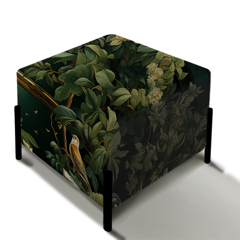 Victorian Garden Scenes Victorian Pattern - Botanical Square Ottoman