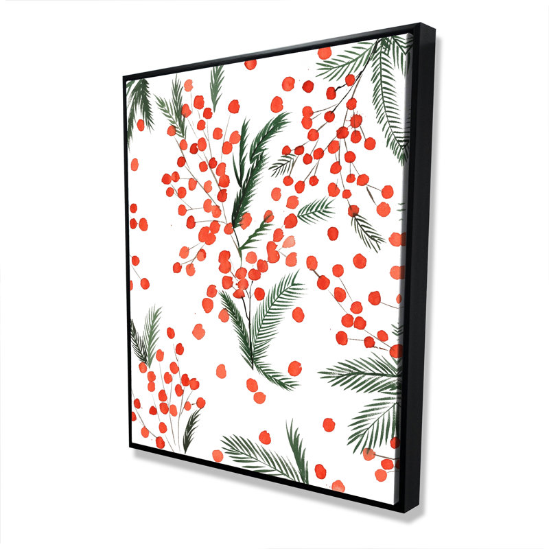 "Mistletoe", motif de toile encadrée d'arbres verts
