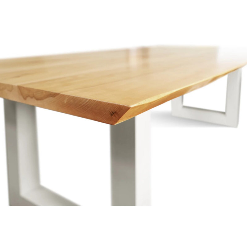 Neftaly Solid Wood Top Metal Base Dining Table