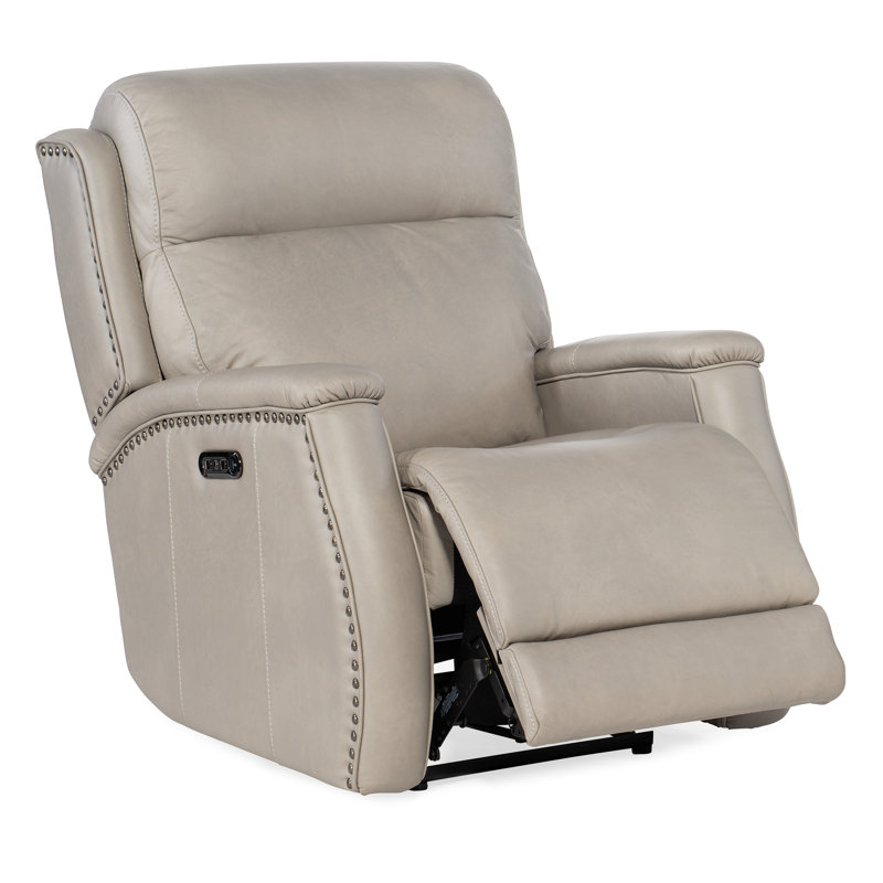 MS Recliner, Gray Genuine Leather