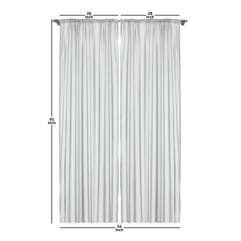 Polka Dots Semi-Sheer Rod Pocket Curtain Panels, 28" x 95", Green