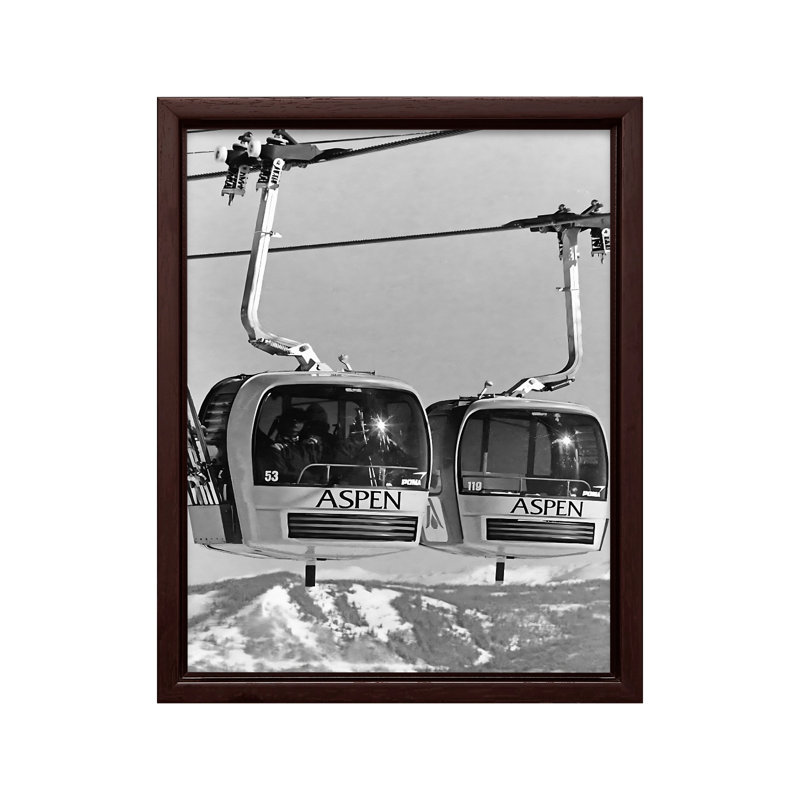 Gondole Aspen Mountain, Canevas, Encadrement brun, H 11 po x l 14 po