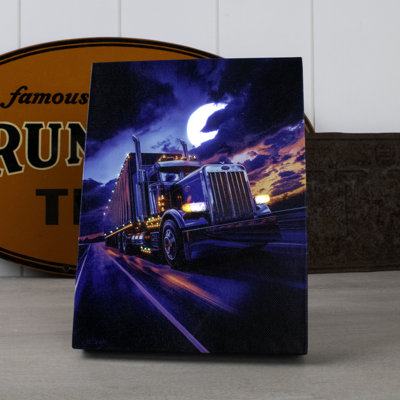 Moonlit Trucker 8X6 Lighted Tabletop Canvas