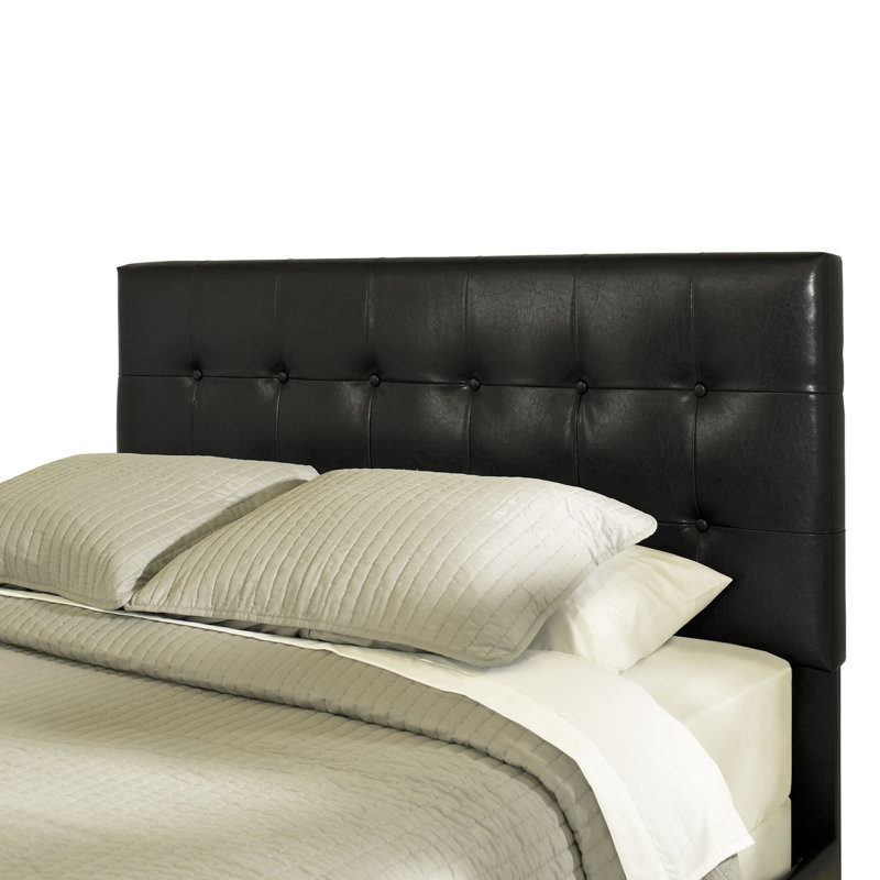 Tête de lit tapissier à panneau Widmer, Double / Grand, Noir