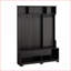 Arbre d'entrée avec portemanteau, banc de rangement et amp; Panneau perforé bricolage | Bois aggloméré + fer | Noir-879321297