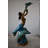 Mermaid W Three Dolphins Fountain Enameled Bronze Statue Size: 34" X 41" X 83"H