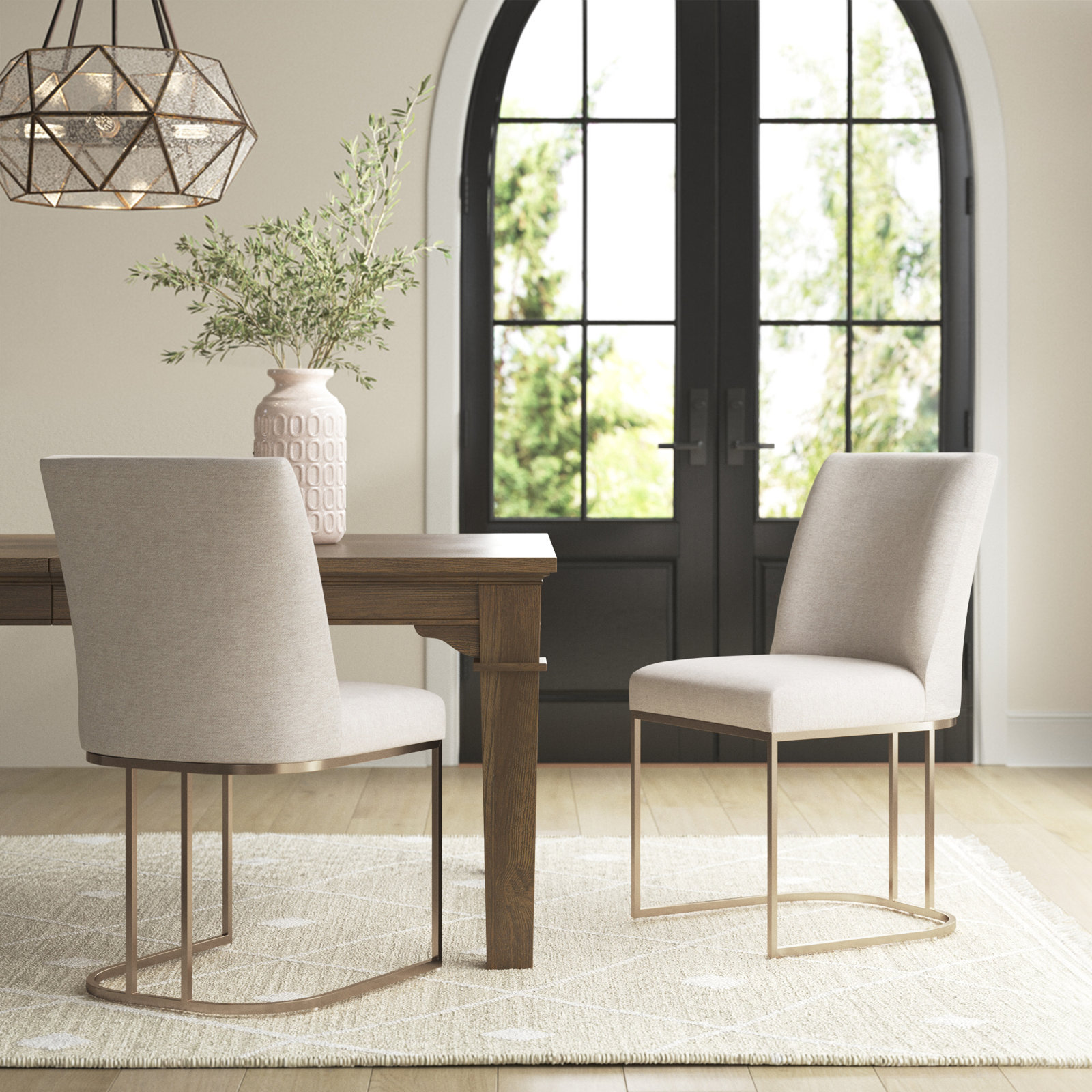 Caddo Side Chair, Cream Performance Basketweave
