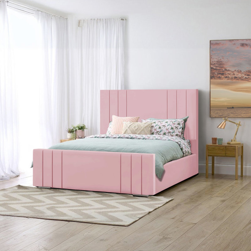 Aalyan Upholstered Bed, 145 x 211 cm, Pink