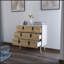 Commode 3 tiroirs blanche et macadamia