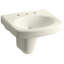 Pinoir® Vitreous China U-Shaped Semi-Pedestal Bathroom Sink with Overflow-10940239-65046039