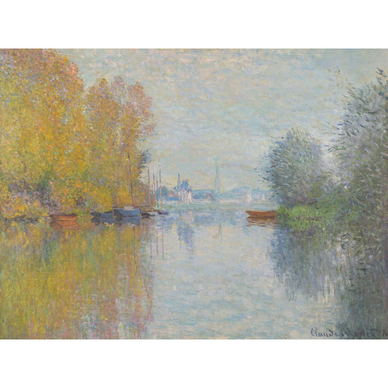 Autumn On The Seine, Argenteuil by Claude Monet - Wrapped Canvas Painting, 60cm H x 80cm W x 4cm D