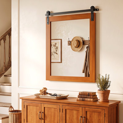 Idora Wood Rectangle Wall Mirror