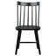 Ensemble de 2 chaises d'appoint Windsor modernes avec dossier en broche, bois massif, finition noire