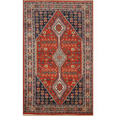 Tapis traditionnel indien à motif géométrique 3 x 5