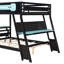 Lit superposé double avec deux bureaux de jeu intégrés, ports de bureau USB et organisateur de panneau perforé, cadre de lit de jeu pour joueur-133410361-133410358