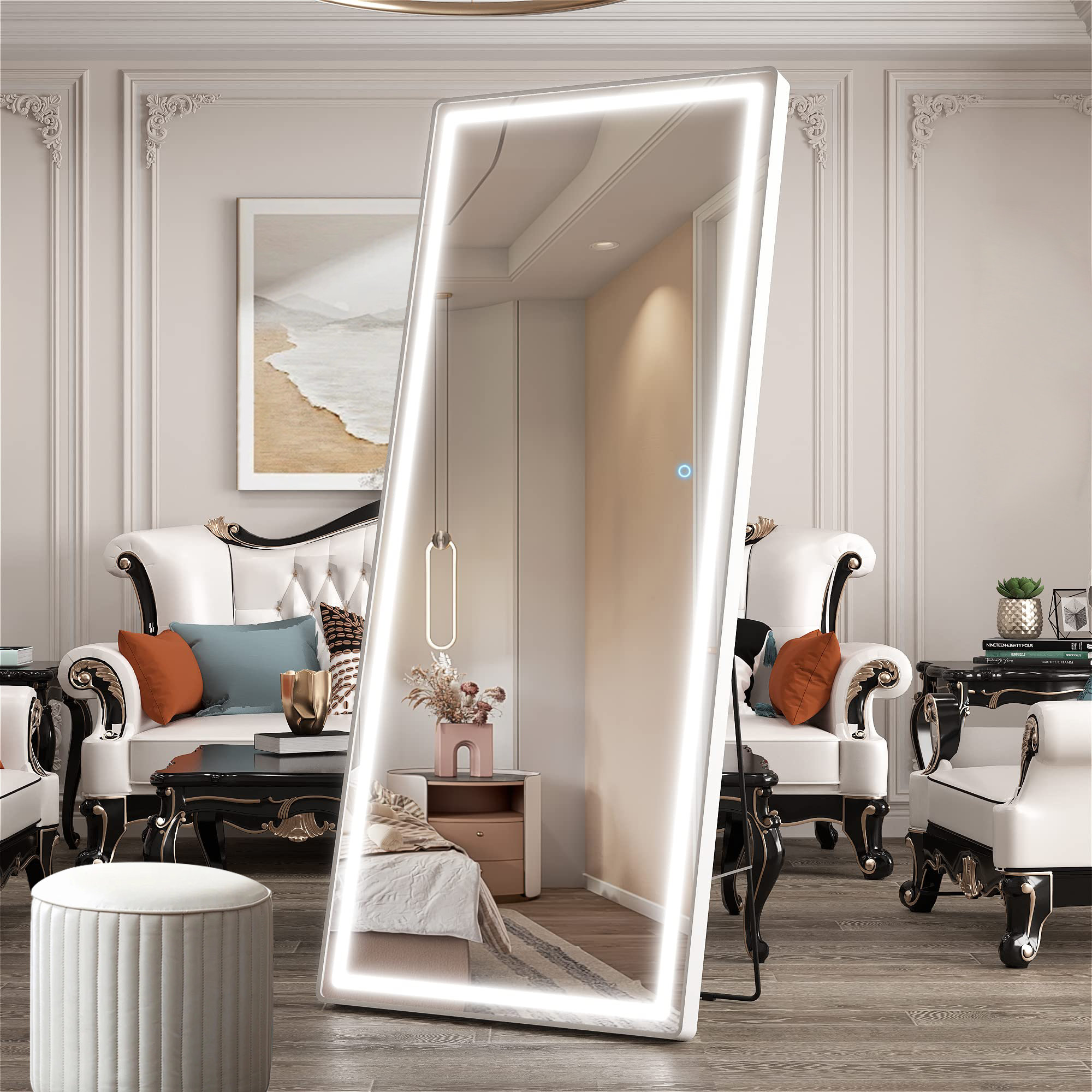 Ivy Bronx Kobey 71x28 LED Full-Length Mirror, Floor Stand, Dimmable, 3 ...