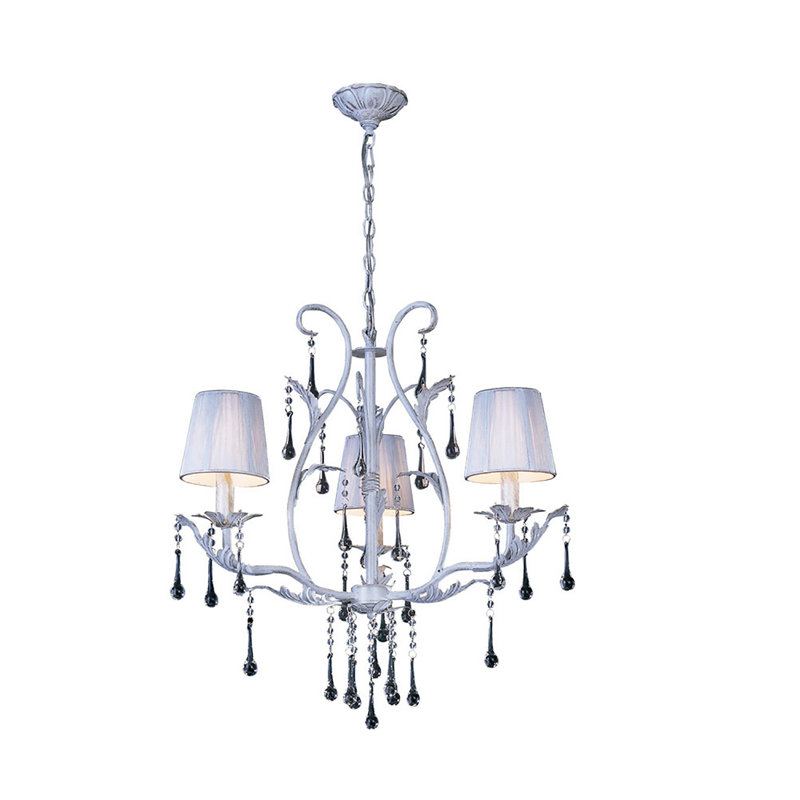3 - Light Candle Style Chandelier, White