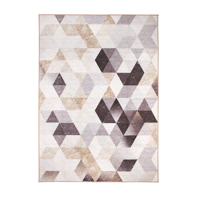 GeoSync Dark Gray Washable Flatweave Runner Rug 2.5'x7'