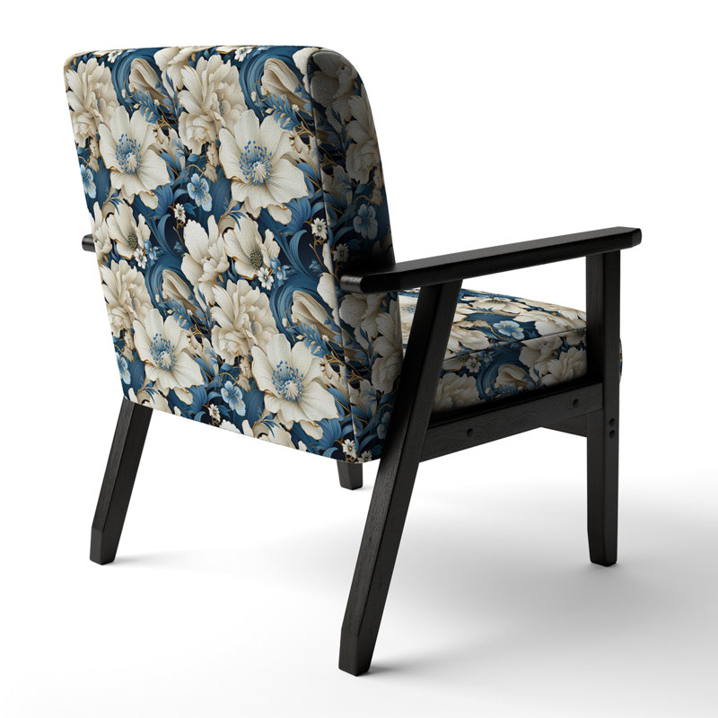 Fauteuil d'appoint rembourré style bohémien et éclectique Coastal Breeze