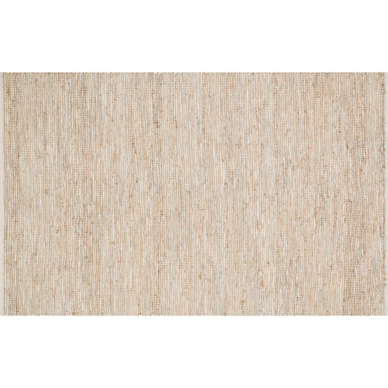 Tapis ivoire noué à la main Kirkley, Rectangle 5 pi x 7 pi 6 po