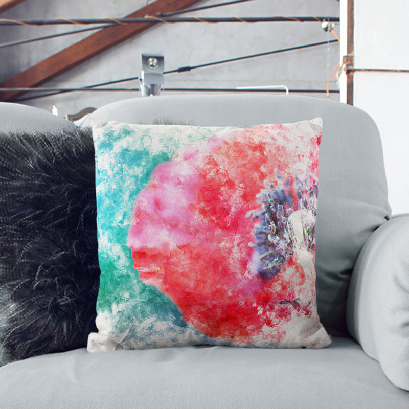Abstract Square Throw Cushion, 55cm H x 55cm W x 20cm D