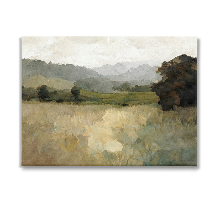 «Green Impressionist Scenery», art mural sur toile par Gina Kelly, H 30 po x l 40 po