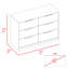Commode rectangulaire 6 tiroirs Longhill