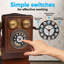  Téléphone filaire mural rétro classique - Design rétro avec manivelle, interrupteur de tonalité / impulsion, fonction de recomposition, bois et placage fabriqués à la main, téléphone fixe antique