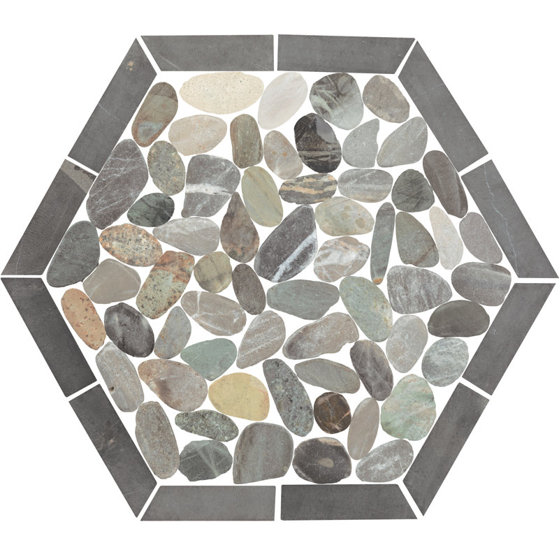 Mosaïque de galets hexagonaux Daltile Pebble Oasis 11 po x 10 po (11 pièces par carton), Côtières