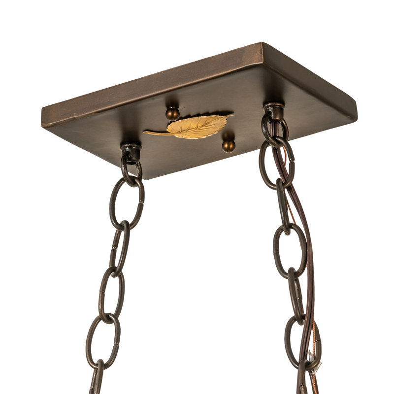 Luminaire suspendu linéaire unique à 6 lumières Old Forge, H 22 - 44 po x l 33 po x P 17 po