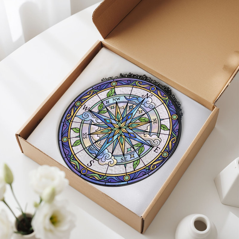 Vitrail Compass Rose, H 7,8 po