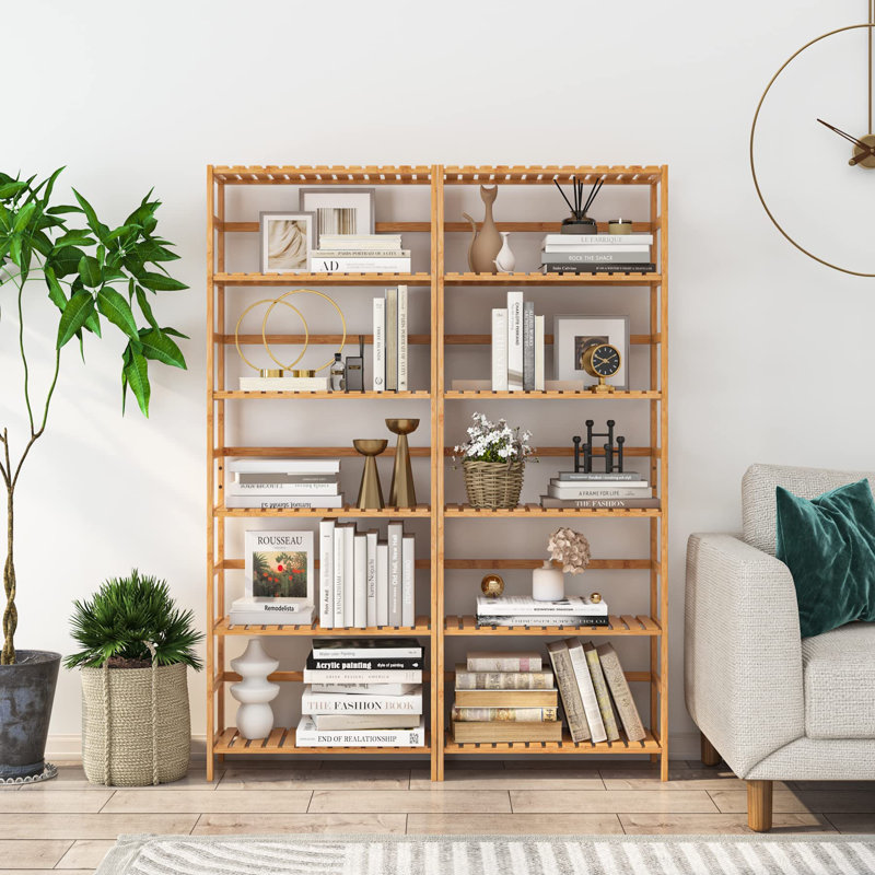 Aleks Bamboo Freestanding Bathroom Shelves, Nature