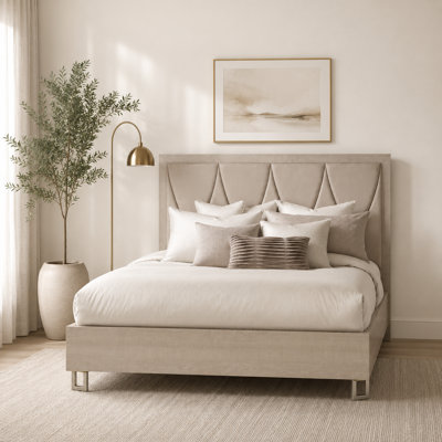  Marin Queen Panel Bed - Greige